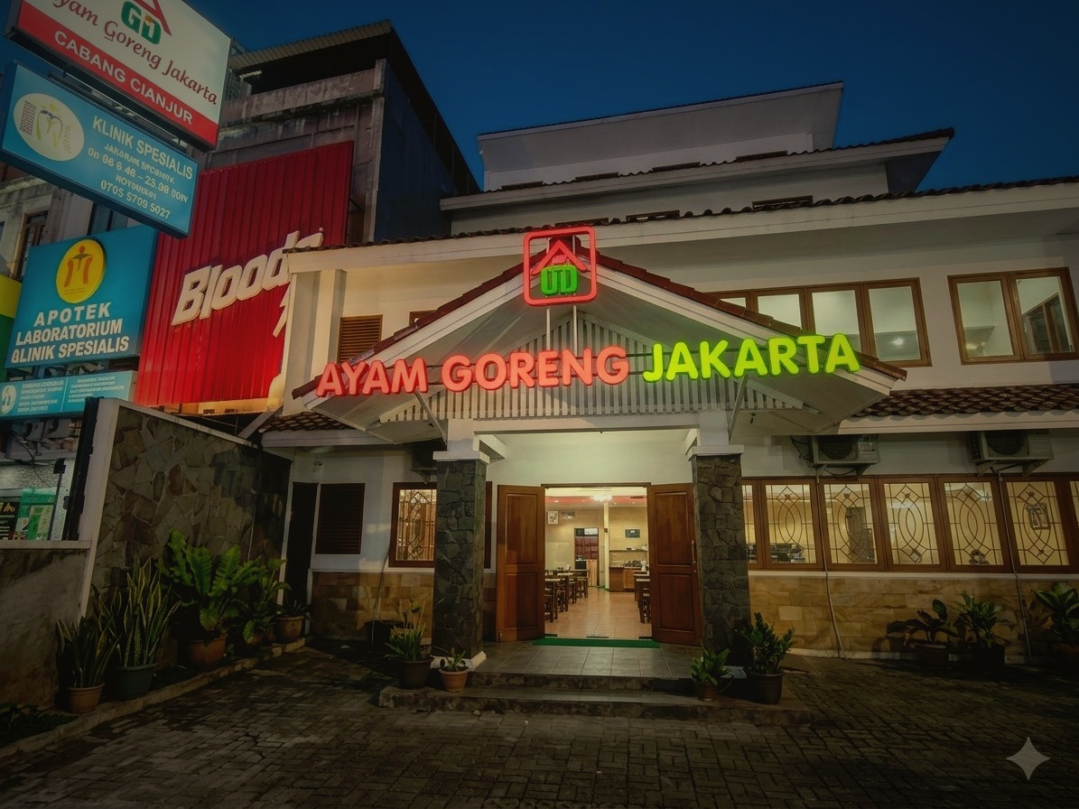 Tampak depan Restoran Ayam Goreng Jakarta di Jl. Tanjung Duren Raya, Jakarta Barat